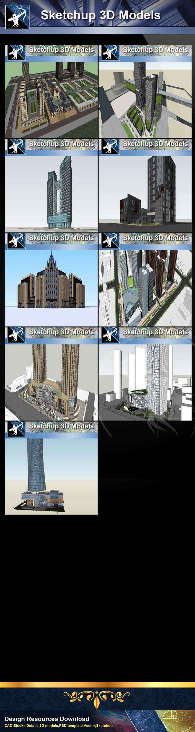 ★Best 37 Types of Commercial,Shopping Mall Sketchup 3D Models Collection