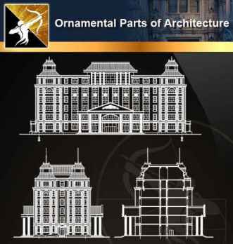 ★【Ornamental Parts of Architecture -Decoration Element CAD Blocks V.4】@Autocad Decoration Blocks,Drawings,CAD Details,Elevation