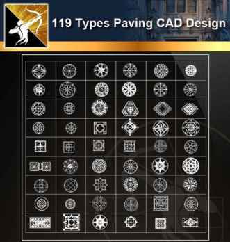 ★【119 Types CAD Paving Blocks】@Autocad Decoration Blocks,Drawings,CAD Details,Elevation