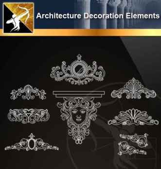 ★【 Free Architecture Decoration Elements V.9】@Autocad Decoration Blocks,Drawings,CAD Details,Elevation