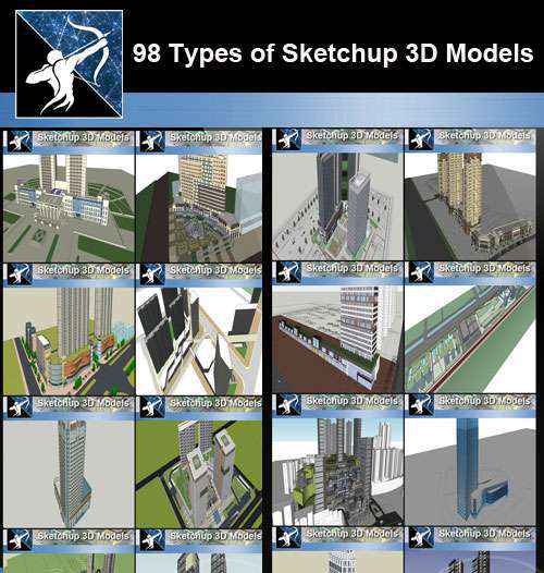 ★Total 98 Types of Commercial,Residential Building Sketchup 3D Models Collection(Best Recommanded!!)