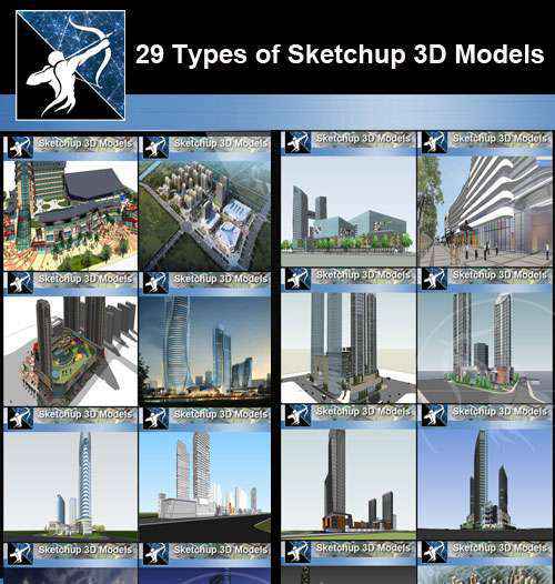 Best 29 Types of Large Scale Commercial Building Sketchup 3D Models Collection