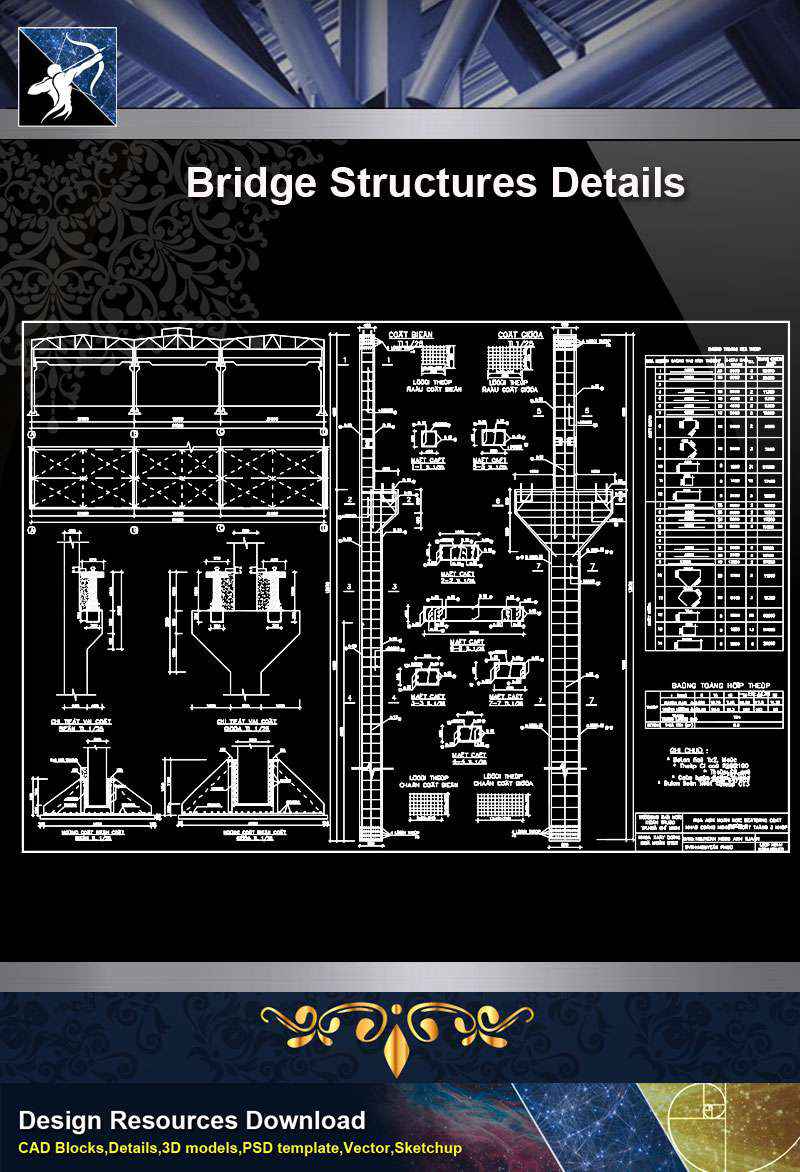 【Architecture CAD Details Collections】Design of Bridge Structures CAD Details