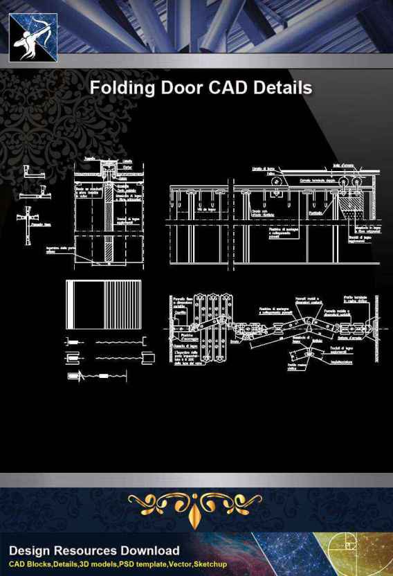 【Architecture CAD Details Collections】Folding Door CAD Details