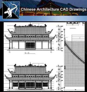 ★【Chinese Architecture CAD Drawings】@Chinese Grand Hall Drawings,CAD Details,Elevation