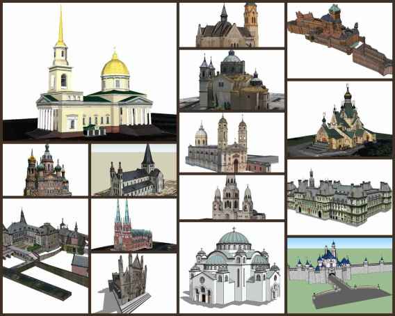 💎【Sketchup Architecture 3D Projects】15 Types of Castle Design Sketchup 3D Models V3